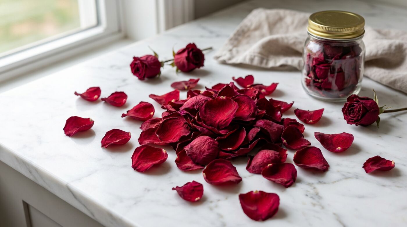 Dried Red Rose Petals